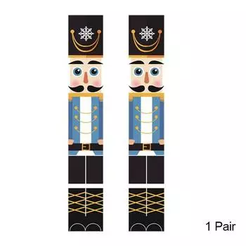 Christmas Nutcracker Decorations Welcome Sign Banner Flag Wall Door Hanging 1 Pair