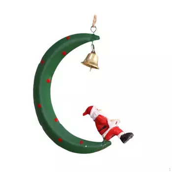 Christmas Pendant Tree Ornament Moon Shape Easy to Use Holiday Home Decoration Moon Santa