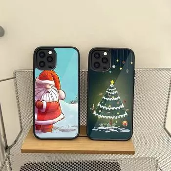 Christmas Santa Tree Phone Case For Iphone 14 13 12 11 Pro Max Mini 7 6 6s 8 Plus X Xr Xs Se 2020 Fundas Shell PC TPU Cover iphone 12 pro