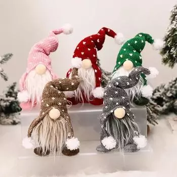 Christmas Series Gnome Plush Santa Doll Xmas Decoration Ornaments Fashion Accessories Party Home Decoration Supplies Items красный