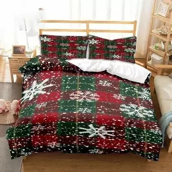 Christmas Snow Pattern with Text Bedding Set Single Twin Full Queen King Size Bed Set Aldult Boys Bedroom 3D Print EU Single 135x200cm