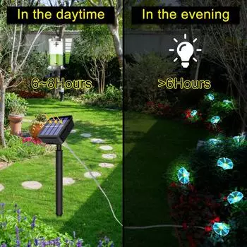Christmas Solar Morning Glory Lights Outdoor Waterproof Solar Fairy String Christmas Decoration for Gardens Home