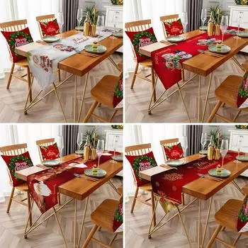 Christmas Table Flag Christmas Decoration Dining Table Coffee Table Tablecloth Holiday Gifts 33*150Cm
