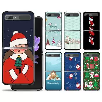 Christmas Tree Deer Phone Case For Samsung Galaxy Z Flip Z Flip3 5G Z Flip4 Hard PC Matte Shell Samsung Z Flip
