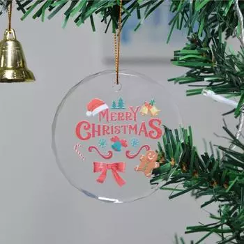 Christmas Tree Hanging Ornament Acrylic Snowflake Deer Circle Decoration Winter Wonderland Chandelier A