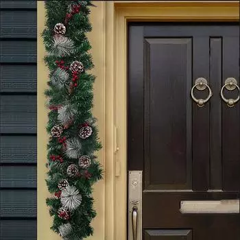 Christmas tree pendant wreath, battery used for indoor and outdoor Christmas decoration of front door of family stairs fireplace