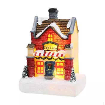 Christmas Village House with LED Lighting for Holiday Display Style A