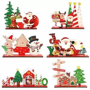 Christmas Wooden Ornaments Santa Claus Xmas Tree Crafts Christmas Decoration Merry Christmas Navidad New Year Home Decor Gift