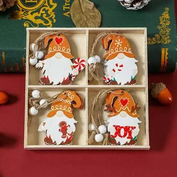 Christmas Wooden Pendants Gingerbread Man Hanging Ornaments, Xmas Tree Pendants 2025 Navidad Decorations for Home New Year Gift