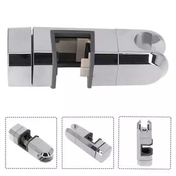 Chrome Shower Rail Head Holder with Adjustable Bracket for 15mm 30mm Bars серебряный