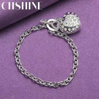CHSHINE 925 стерлингового серебра кулон в форме сердца браслет модный шарм для женщин ювелирные изделия высокого качества 20CM 8inches