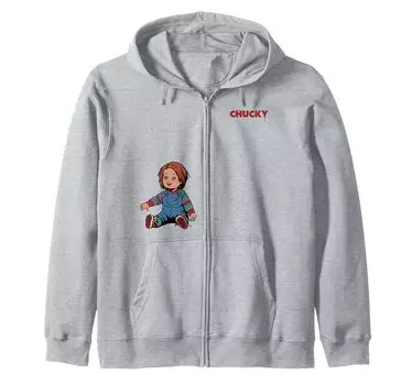 Chucky Little Angel Front Back Zip Parka & серый