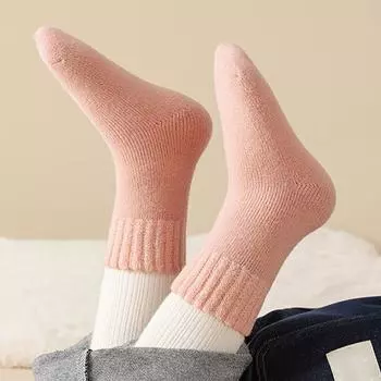 Чулки модные новые узоры простые и однотонные утолщенные теплые и удобные детские носки кавайные носки Calcetines 0-3 Years бежевый
