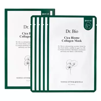 Cica Biome Mask Pack 25g CICA Lactic Acid Bacteria Mask Pack Moisturizing Hypoallergenic Dr.Bio (5 pieces)