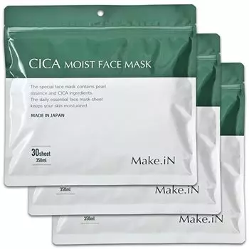 CICA MOIST FACE MASK 30 шт. в упаковке Маска для лица Сделано в Японии Beauty Ingredients Увлажняющая домашняя эстетическая тканевая маска Увлажняющий уход за кожей Make.iN