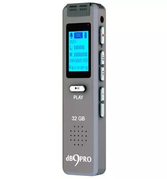 Цифровой диктофон dB9PRO 32 ГБ, расширяемый, портативный, перезаряжаемый, USB, активируемый голосом, MP3, мини-диктофон для аудиозаписи лекций, динамик,