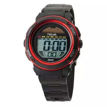 Цифровые часы Solar Rechargeable Urethane Belt Black [Klefa] Мужские TE-D192-RD красный