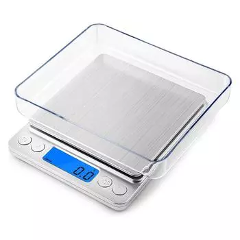 Цифровые кухонные весы 3000 г/0,1 г, маленькие весы для ювелирных изделий, пищевые весы, цифровые весы в граммах и унциях, цифровые весы в граммах с ЖК-дисплеем/тарой серебряный