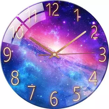 Цифровые настенные часы с низким уровнем шума, 30 см/12 дюймов Galaxy Настенные часы Кварцевые часы Тихие бесшумные простые часы для домашнего декора Детская комната Galaxy