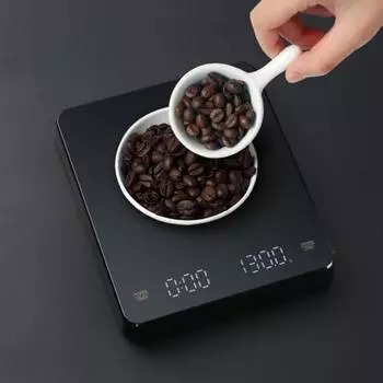 Цифровые весы для кофе с таймером, светодиодной подсветкой, дисплеем, функцией тары, высокоточным датчиком, точность 0,1 г, весы для эспрессо 3 кг/0,1 г для перелива