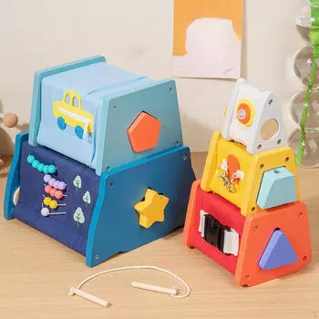 Цифры, гнезда, игрушки для дошкольников, игровой набор, деревянные строительные блоки, сенсорные для 1 года