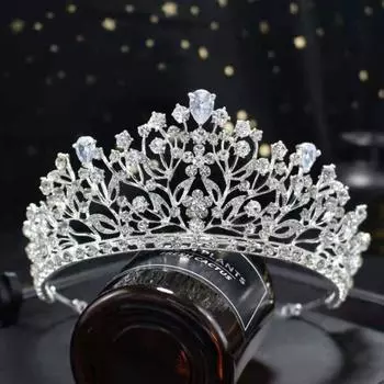 Цинк Сплав Цинка Свадебный Головной Убор Золотая Диадема Принцессы Классические Аксессуары Для Волос Свадебная Корона Свадьба