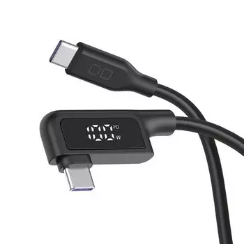 CIO Soft Silicone Cable with LCD Display USB Charging Cable 100W Compatible iPhone15 Type C USB Type C to C Cable protective film on Type-C [With LCD]