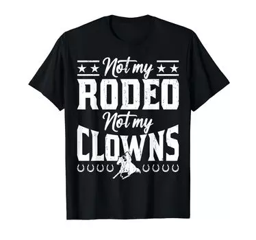 Футболка с надписью «Circustic Not My Rodeo Not My Clowns Horse» чёрный