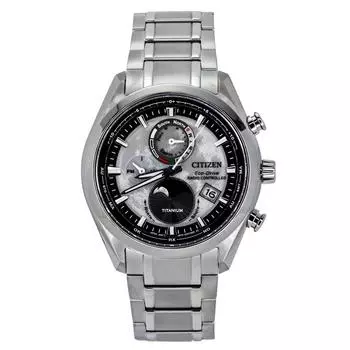 Citizen Eco-Drive Tsuki-yomi Super Titanium Радиоуправляемые Серый Циферблат BY1010-81H 100M Мужские Часы серый