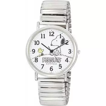 [Citizen QQ] Аналоговые водонепроницаемые часы Snoopy с металлическим ремешком P006 204 женские белые