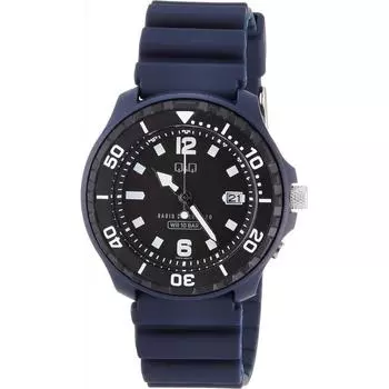 [Citizen QQ] D02A 002VK CQ Аналоговые радиоволновые солнечные часы 10 ATM Водонепроницаемые уретановый ремешок мужские синие