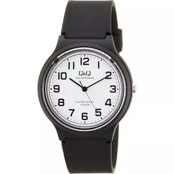 [Citizen QQ] Женские часы E04A 002VK QQ Analog Solar 10 ATM с водонепроницаемым уретановым ремешком, черные, белые