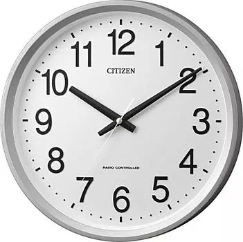 CITIZEN настенные часы радиоуправляемые Clock Circle Port белые 4MYA24-019 серебряный