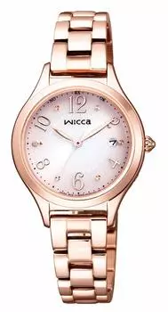 [CITIZEN] Часы Wicca Solar Tech Radio (Розовое золото ежедневные водонепроницаемые женские часы) KS1-261-91 #Tokimeku Diamond Citizen Radio Solar