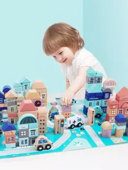 Городские строительные блоки для детей 1-2 лет, образовательные, просветительские, для детей 3-6 лет, для мальчиков и девочек, деревянные игрушки для сборки