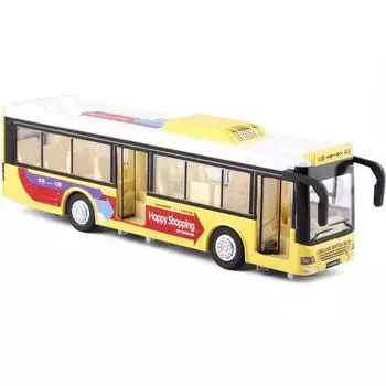 City Simulation Sightseeing Bus Model Toy With Sound And Functions Light