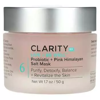 ClarityRx, Live + Be Well, пробиотик + маска с гималайской солью, 1,7 унции (50 г)