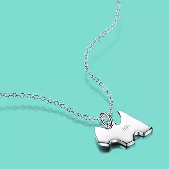 Классическое ожерелье из стерлингового серебра 925 пробы для женщин, подвеска в виде щенка в том же стиле, серебряная цепочка Rolo, 16–20 дюймов, ювелирные изделия для ключицы 16 inches