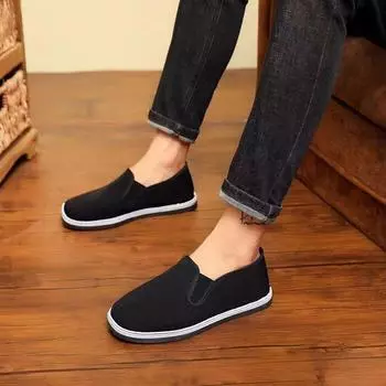 Classic and comfortable soft sole, one foot pedaling tire sole, old Beijing cloth shoes, casual and lazy work shoes39-44 39 чёрный