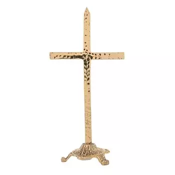 Classic Creek Orthodox Holy Cross Antique Brass Jesus Christ With Stand Table Top Catholic Crucifix for Home, Church Chapel Decoration