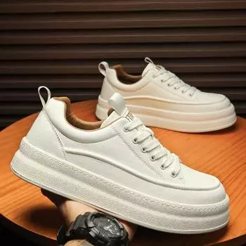 Classic fashion four seasons new thick-soled trendy shoes comfortable versatile men s board shoes men s casual shoes men s sports shoes Shoes 39 бежевый