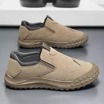 Classic Men s Casual Shoes Spring New Retro Thickness Work Shoes Lightweight Comfortable Flat Shoe Male Sneakers Loafers Zapatos 39 хаки