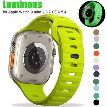 Classic Silicone Strap for Apple Watch Band series 10 42mm 46mm 9 8 7 41 45mm ultra2 49mm 44 40 38 42mm Correa Band for Iwatch 6 SE 5 4 38 40 41mm небесно-голубой