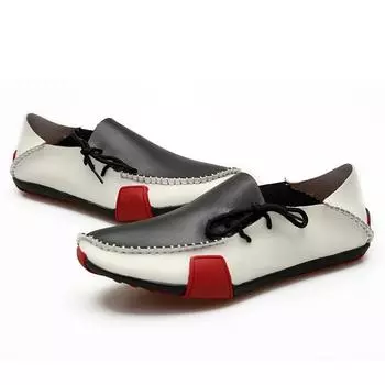 Classic Slip-On Casual Shoes With Breathable Leather for Men Slip-On Loafers Spring/Autumn Casual Shoes Walk Work Travle US 5(EUR 38) чёрный