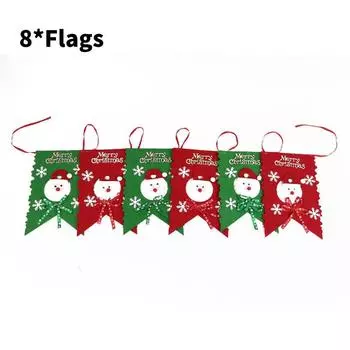 Claus Pattern Santa Hanging Flags Christmas Party Decoration Fashion Banner 8 Santa