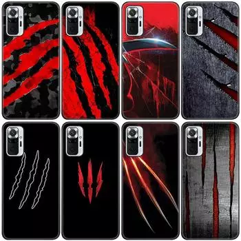 Claws Scratch claw cuts Phone Case For Xiaomi Redmi Note 11 10 9 8 Pro 11T 10T 10S 9S 8T 9 9A 9C 9T Black Soft Cover Coque Funda Redmi 9