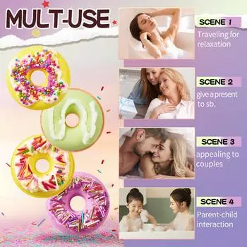 Clean Body Bath Macaron Donut Bath, подарок для мамы, средства для ванны, подарок для женщин, подарок на день рождения, гладкая и увлажненная кожа, 1 шт. One Size зелёный