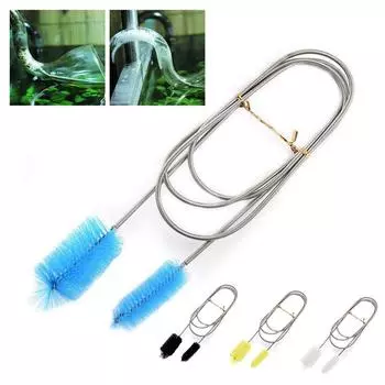 Cleaning brush Brush Multifunctional Spring Brush Air Tube Aquarium Fish Tank U Shaped Hose Nylon Tube Brush Nwe Arrival Stainless Steel beads 900mm жёлтый
