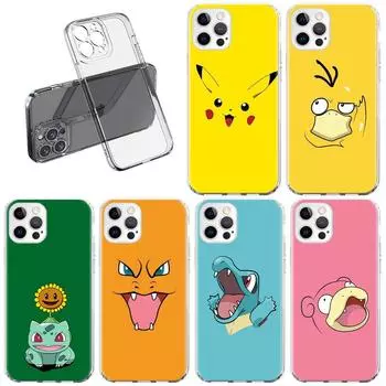 Clear Case For Apple iPhone 11 14 13 Pro 12 7 8 Plus SE 2022 XR X XS Max 6 6S 14Pro Silicone Phone Cover Pokemon Cute Cartoon iPhone 14 Plus