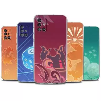 Clear Case For Samsung Galaxy A52 A12 A51 A32 A21s A71 A32 A22 50 A70 A31 A72 5G Phone Cover Genshin Impact Logo Samsung A53 5G